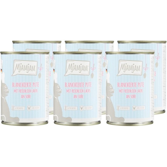 MjAMjAM - Premium Wet Food for Cats - Trial Pack I on Sauce, Pack of 6 (6 x 185 g), Grain-Free with Extra Meat MjAMjAM - Premium Wet Food for Cats - Trial Pack I on Sauce, Pack of 6 (6 x 185 g), Grain-Free with Extra Meat