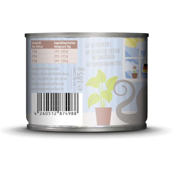 MjAMjAM - Premium Wet Food for Cats - Trial Pack I on Sauce, Pack of 6 (6 x 185 g), Grain-Free with Extra Meat MjAMjAM - Premium Wet Food for Cats - Trial Pack I on Sauce, Pack of 6 (6 x 185 g), Grain-Free with Extra Meat