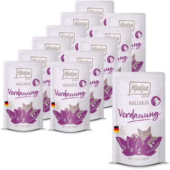 MjAMjAM - Premium Wet Food for Cats - Wellness - Digestion - Chicken, Pack of 12 (12 x 125 g), Grain-Free MjAMjAM - Premium Wet Food for Cats - Wellness - Digestion - Chicken, Pack of 12 (12 x 125 g), Grain-Free