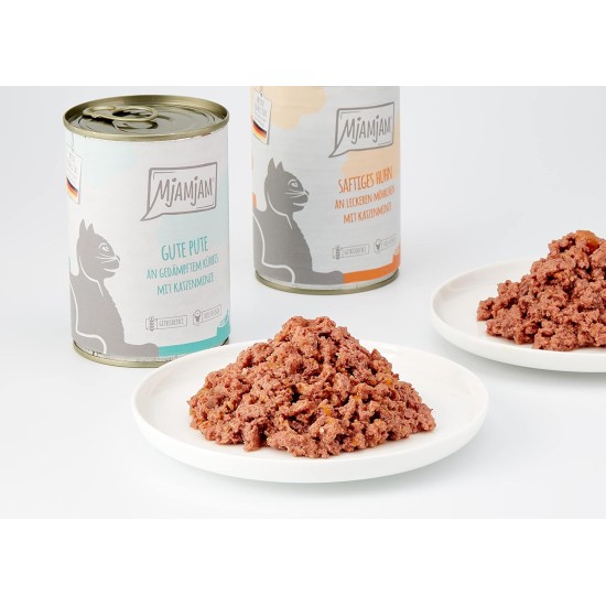 MjAMjAM - Premium wet food for cats - Monopackage 1 - with chicken and turkey, 6-pack (6 x 200 g), grain-free with lots of meat MjAMjAM - Premium wet food for cats - Monopackage 1 - with chicken and turkey, 6-pack (6 x 200 g), grain-free with lots of meat