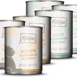 MjAMjAM - Premium wet food for cats - Monopaket I with chicken and turkey, 6-pack (6 x 800 g), grain-free with extra meat MjAMjAM - Premium wet food for cats - Monopaket I with chicken and turkey, 6-pack (6 x 800 g), grain-free with extra meat