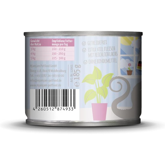 MjAMjAM Blanched turkey with plenty of salmon on sauce 185g MjAMjAM Blanched turkey with plenty of salmon on sauce 185g