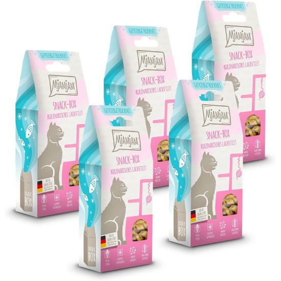 MjAMjAM Premium Cat Snack, Snack Bag, Culinary Wild Salmon, Pack of 1 (1 x 125 g), Natural, No Synthetic Preservatives MjAMjAM Premium Cat Snack, Snack Bag, Culinary Wild Salmon, Pack of 1 (1 x 125 g), Natural, No Synthetic Preservatives