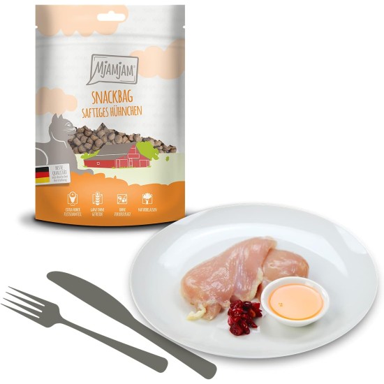 MjAMjAM Premium Cat Snack, Snack Bag, Culinary Wild Salmon, Pack of 1 (1 x 125 g), Natural, No Synthetic Preservatives MjAMjAM Premium Cat Snack, Snack Bag, Culinary Wild Salmon, Pack of 1 (1 x 125 g), Natural, No Synthetic Preservatives