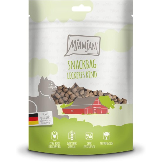 MjAMjAM Premium Cat Snack, Snack Bag, Culinary Wild Salmon, Pack of 1 (1 x 125 g), Natural, No Synthetic Preservatives MjAMjAM Premium Cat Snack, Snack Bag, Culinary Wild Salmon, Pack of 1 (1 x 125 g), Natural, No Synthetic Preservatives