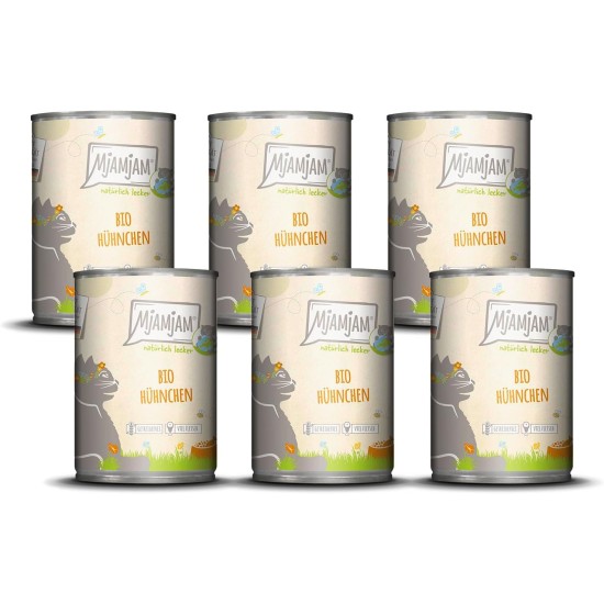 MjAMjAM Premium Wet Food for Cats - Naturally Delicious - Organic Beef, Pack of 6 (6 x 200 g), Grain-Free with Extra Meat MjAMjAM Premium Wet Food for Cats - Naturally Delicious - Organic Beef, Pack of 6 (6 x 200 g), Grain-Free with Extra Meat