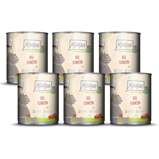 MjAMjAM Premium Wet Food for Cats - Naturally Delicious - Organic Beef, Pack of 6 (6 x 200 g), Grain-Free with Extra Meat MjAMjAM Premium Wet Food for Cats - Naturally Delicious - Organic Beef, Pack of 6 (6 x 200 g), Grain-Free with Extra Meat