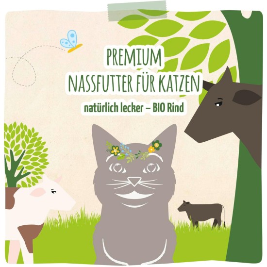 MjAMjAM Premium Wet Food for Cats - Naturally Delicious - Organic Beef, Pack of 6 (6 x 200 g), Grain-Free with Extra Meat MjAMjAM Premium Wet Food for Cats - Naturally Delicious - Organic Beef, Pack of 6 (6 x 200 g), Grain-Free with Extra Meat