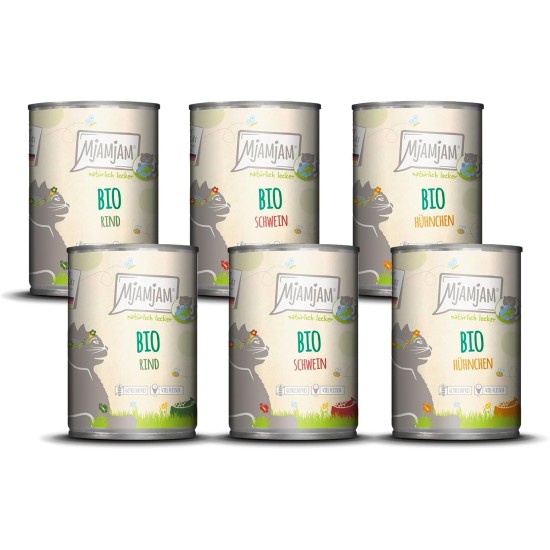 MjAMjAM Premium Wet Food for Cats - Naturally Delicious - Organic Beef, Pack of 6 (6 x 200 g), Grain-Free with Extra Meat MjAMjAM Premium Wet Food for Cats - Naturally Delicious - Organic Beef, Pack of 6 (6 x 200 g), Grain-Free with Extra Meat