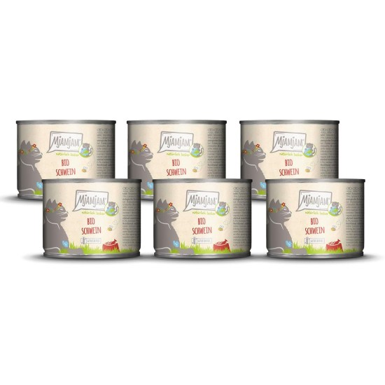 MjAMjAM Premium Wet Food for Cats - Naturally Delicious - Organic Beef, Pack of 6 (6 x 200 g), Grain-Free with Extra Meat MjAMjAM Premium Wet Food for Cats - Naturally Delicious - Organic Beef, Pack of 6 (6 x 200 g), Grain-Free with Extra Meat