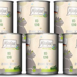 MjAMjAM Premium Wet Food for Cats - Naturally Delicious - Organic Beef, Pack of 6 (6 x 800 g), Grain-Free with Extra Meat MjAMjAM Premium Wet Food for Cats - Naturally Delicious - Organic Beef, Pack of 6 (6 x 800 g), Grain-Free with Extra Meat