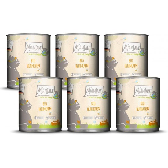 MjAMjAM Premium Wet Food for Cats - Naturally Delicious - Organic Chicken, Pack of 6 (6 x 200 g), Grain-Free with Extra Meat MjAMjAM Premium Wet Food for Cats - Naturally Delicious - Organic Chicken, Pack of 6 (6 x 200 g), Grain-Free with Extra Meat
