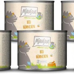 MjAMjAM Premium Wet Food for Cats - Naturally Delicious - Organic Chicken, Pack of 6 (6 x 200 g), Grain-Free with Extra Meat MjAMjAM Premium Wet Food for Cats - Naturally Delicious - Organic Chicken, Pack of 6 (6 x 200 g), Grain-Free with Extra Meat