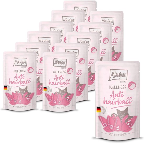 MjAMjAM Premium Wet Food for Cats - Wellness Feel-Good Pack Beef, Pack of 12 (12 x 125 g), Grain-Free with Extra Meat MjAMjAM Premium Wet Food for Cats - Wellness Feel-Good Pack Beef, Pack of 12 (12 x 125 g), Grain-Free with Extra Meat
