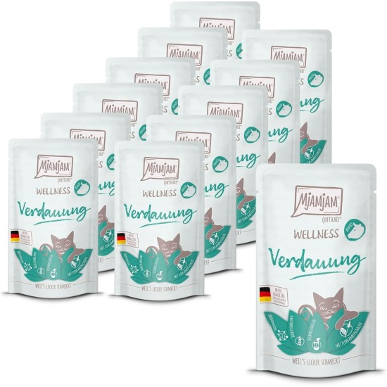 MjAMjAM Premium Wet Food for Cats - Wellness Feel-Good Pack Beef, Pack of 12 (12 x 125 g), Grain-Free with Extra Meat MjAMjAM Premium Wet Food for Cats - Wellness Feel-Good Pack Beef, Pack of 12 (12 x 125 g), Grain-Free with Extra Meat