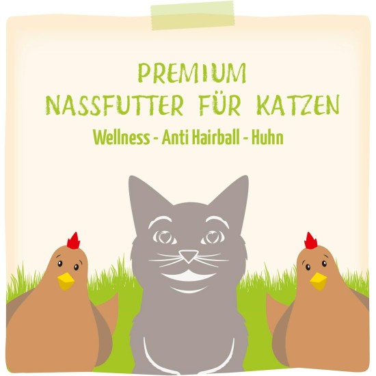 MjAMjAM Premium Wet Food for Cats - Wellness Feel-Good Pack Chicken, Pack of 12 (12 x 125 g), Grain-Free with Extra Meat MjAMjAM Premium Wet Food for Cats - Wellness Feel-Good Pack Chicken, Pack of 12 (12 x 125 g), Grain-Free with Extra Meat
