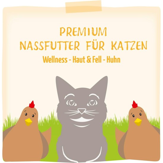 MjAMjAM Premium Wet Food for Cats - Wellness Feel-Good Pack Chicken, Pack of 12 (12 x 125 g), Grain-Free with Extra Meat MjAMjAM Premium Wet Food for Cats - Wellness Feel-Good Pack Chicken, Pack of 12 (12 x 125 g), Grain-Free with Extra Meat