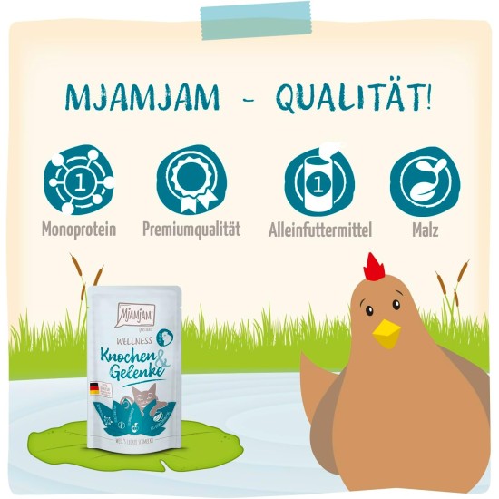 MjAMjAM Premium Wet Food for Cats - Wellness Feel-Good Pack Chicken, Pack of 12 (12 x 125 g), Grain-Free with Extra Meat MjAMjAM Premium Wet Food for Cats - Wellness Feel-Good Pack Chicken, Pack of 12 (12 x 125 g), Grain-Free with Extra Meat