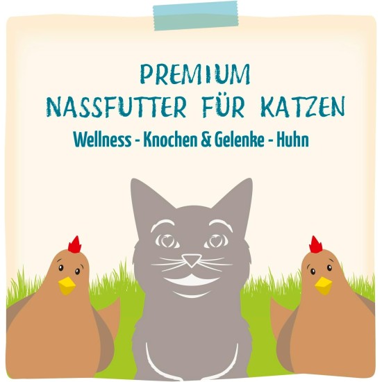 MjAMjAM Premium Wet Food for Cats - Wellness Feel-Good Pack Chicken, Pack of 12 (12 x 125 g), Grain-Free with Extra Meat MjAMjAM Premium Wet Food for Cats - Wellness Feel-Good Pack Chicken, Pack of 12 (12 x 125 g), Grain-Free with Extra Meat