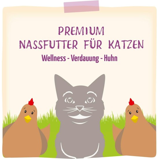 MjAMjAM Premium Wet Food for Cats - Wellness Feel-Good Pack Chicken, Pack of 12 (12 x 125 g), Grain-Free with Extra Meat MjAMjAM Premium Wet Food for Cats - Wellness Feel-Good Pack Chicken, Pack of 12 (12 x 125 g), Grain-Free with Extra Meat
