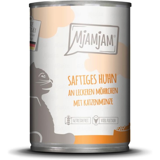 MjAMjAM Premium Wet Food for Cats – Squeezy – Tender Duck and Poultry on Tasty Carrots, Pack of 1 (1 x 400 g), Grain-Free with Extra Meat MjAMjAM Premium Wet Food for Cats – Squeezy – Tender Duck and Poultry on Tasty Carrots, Pack of 1 (1 x 400 g), Grain-Free with Extra Meat
