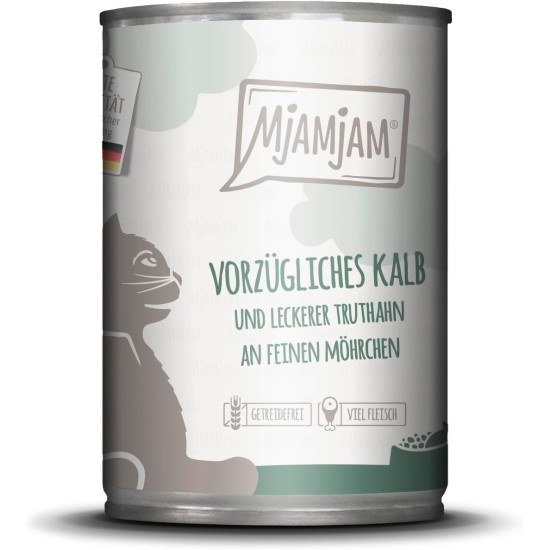 MjAMjAM Premium Wet Food for Cats – Squeezy – Tender Duck and Poultry on Tasty Carrots, Pack of 1 (1 x 400 g), Grain-Free with Extra Meat MjAMjAM Premium Wet Food for Cats – Squeezy – Tender Duck and Poultry on Tasty Carrots, Pack of 1 (1 x 400 g), Grain-Free with Extra Meat