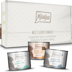 MjAMjAM Premium Wet Food for Cats, Delicious Box, Pack of 12 (12 x 200 g), Grain-Free with Extra Meat MjAMjAM Premium Wet Food for Cats, Delicious Box, Pack of 12 (12 x 200 g), Grain-Free with Extra Meat