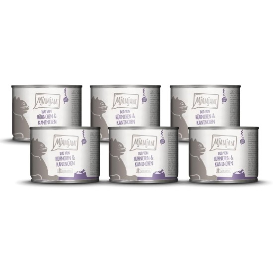 MjAMjAM Premium Wet Food for Cats, Duo, Tender Duck and Good Turkey with Steamed Pumpkin, Pack of 6 (6 x 400 g), Grain-Free with Extra Meat MjAMjAM Premium Wet Food for Cats, Duo, Tender Duck and Good Turkey with Steamed Pumpkin, Pack of 6 (6 x 400 g), Grain-Free with Extra Meat