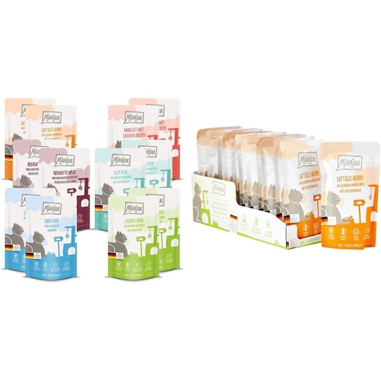 MjAMjAM Premium Wet Food for Cats, Good Turkey with Steamed Pumpkin, Pack of 6 (6 x 400 g), Grain-Free with Extra Meat MjAMjAM Premium Wet Food for Cats, Good Turkey with Steamed Pumpkin, Pack of 6 (6 x 400 g), Grain-Free with Extra Meat