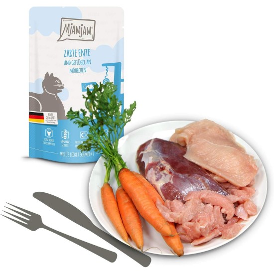 MjAMjAM Premium Wet Food for Cats, Good Turkey with Steamed Pumpkin, Pack of 6 (6 x 400 g), Grain-Free with Extra Meat MjAMjAM Premium Wet Food for Cats, Good Turkey with Steamed Pumpkin, Pack of 6 (6 x 400 g), Grain-Free with Extra Meat