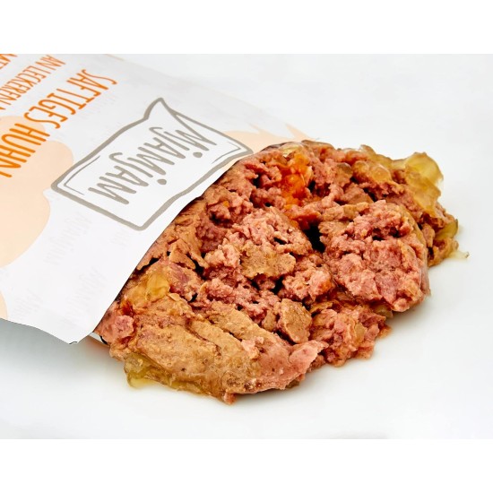 MjAMjAM Premium Wet Food for Cats, Good Turkey with Steamed Pumpkin, Pack of 6 (6 x 400 g), Grain-Free with Extra Meat MjAMjAM Premium Wet Food for Cats, Good Turkey with Steamed Pumpkin, Pack of 6 (6 x 400 g), Grain-Free with Extra Meat