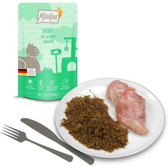MjAMjAM Premium Wet Food for Cats, Good Turkey with Steamed Pumpkin, Pack of 6 (6 x 400 g), Grain-Free with Extra Meat MjAMjAM Premium Wet Food for Cats, Good Turkey with Steamed Pumpkin, Pack of 6 (6 x 400 g), Grain-Free with Extra Meat