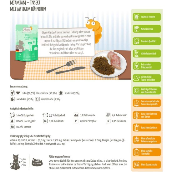 MjAMjAM Premium Wet Food for Cats, Good Turkey with Steamed Pumpkin, Pack of 6 (6 x 400 g), Grain-Free with Extra Meat MjAMjAM Premium Wet Food for Cats, Good Turkey with Steamed Pumpkin, Pack of 6 (6 x 400 g), Grain-Free with Extra Meat