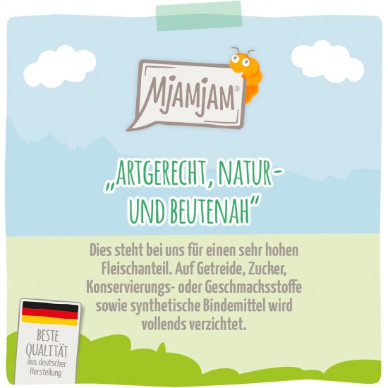 MjAMjAM Premium Wet Food for Cats, Insect with Juicy Chicken, Pack of 6 (6 x 400 g), Grain-Free with Insect Protein MjAMjAM Premium Wet Food for Cats, Insect with Juicy Chicken, Pack of 6 (6 x 400 g), Grain-Free with Insect Protein