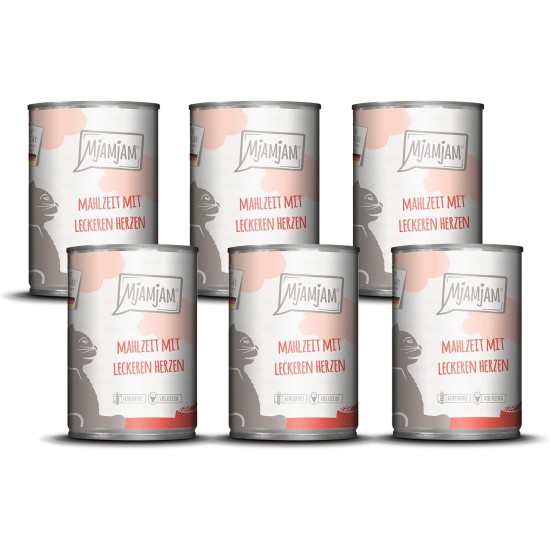 MjAMjAM Premium Wet Food for Cats, Juicy Chicken with Delicious Carrots, Pack of 6 (6 x 400 g), Grain-Free with Extra Meat MjAMjAM Premium Wet Food for Cats, Juicy Chicken with Delicious Carrots, Pack of 6 (6 x 400 g), Grain-Free with Extra Meat