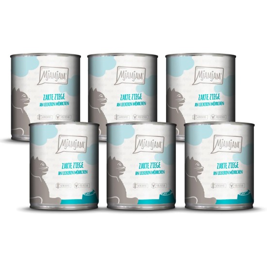 MjAMjAM Premium Wet Food for Cats, Juicy Chicken with Delicious Carrots, Pack of 6 (6 x 400 g), Grain-Free with Extra Meat MjAMjAM Premium Wet Food for Cats, Juicy Chicken with Delicious Carrots, Pack of 6 (6 x 400 g), Grain-Free with Extra Meat