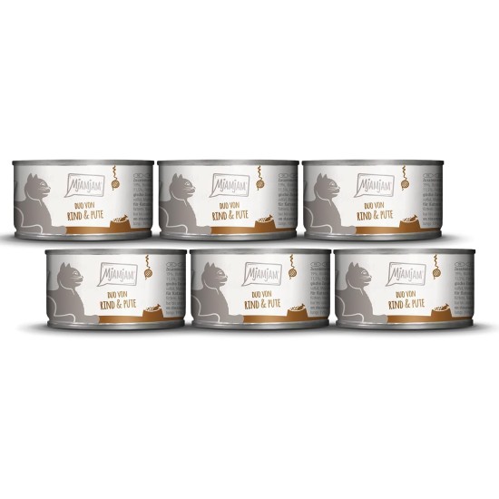 MjAMjAM Premium Wet Food for Cats, Juicy Chicken with Delicious Carrots, Pack of 6 (6 x 400 g), Grain-Free with Extra Meat MjAMjAM Premium Wet Food for Cats, Juicy Chicken with Delicious Carrots, Pack of 6 (6 x 400 g), Grain-Free with Extra Meat