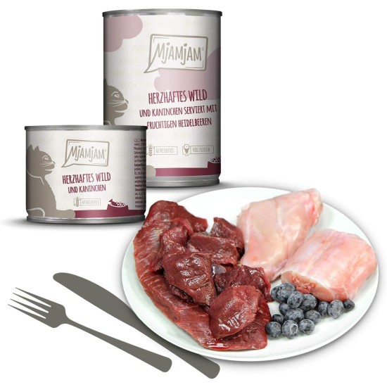 MjAMjAM Premium Wet Food for Cats, Juicy Chicken with Delicious Carrots, Pack of 6 (6 x 400 g), Grain-Free with Extra Meat MjAMjAM Premium Wet Food for Cats, Juicy Chicken with Delicious Carrots, Pack of 6 (6 x 400 g), Grain-Free with Extra Meat