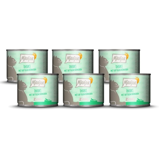 MjAMjAM Premium Wet Food for Cats, Juicy Chicken with Delicious Carrots, Pack of 6 (6 x 400 g), Grain-Free with Extra Meat MjAMjAM Premium Wet Food for Cats, Juicy Chicken with Delicious Carrots, Pack of 6 (6 x 400 g), Grain-Free with Extra Meat