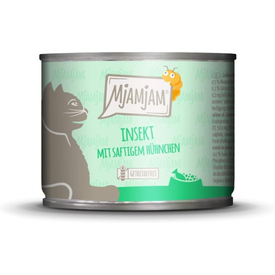 MjAMjAM Premium Wet Food for Cats, Juicy Chicken with Delicious Carrots, Pack of 6 (6 x 400 g), Grain-Free with Extra Meat MjAMjAM Premium Wet Food for Cats, Juicy Chicken with Delicious Carrots, Pack of 6 (6 x 400 g), Grain-Free with Extra Meat
