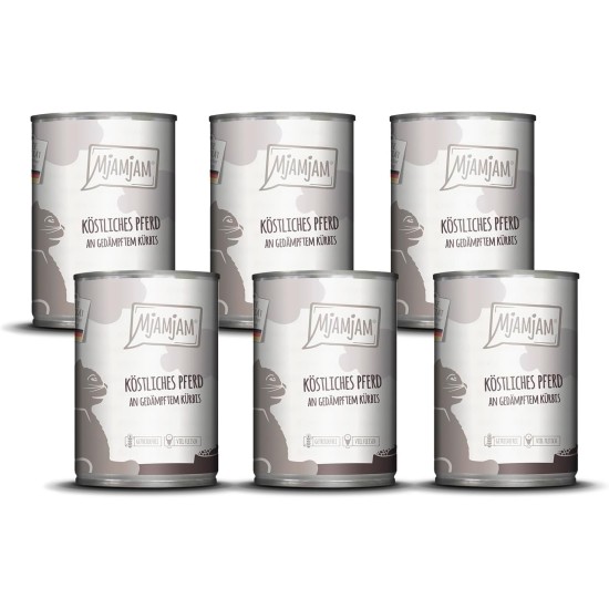 MjAMjAM Premium Wet Food for Cats, Juicy Chicken with Delicious Carrots, Pack of 6 (6 x 400 g), Grain-Free with Extra Meat MjAMjAM Premium Wet Food for Cats, Juicy Chicken with Delicious Carrots, Pack of 6 (6 x 400 g), Grain-Free with Extra Meat
