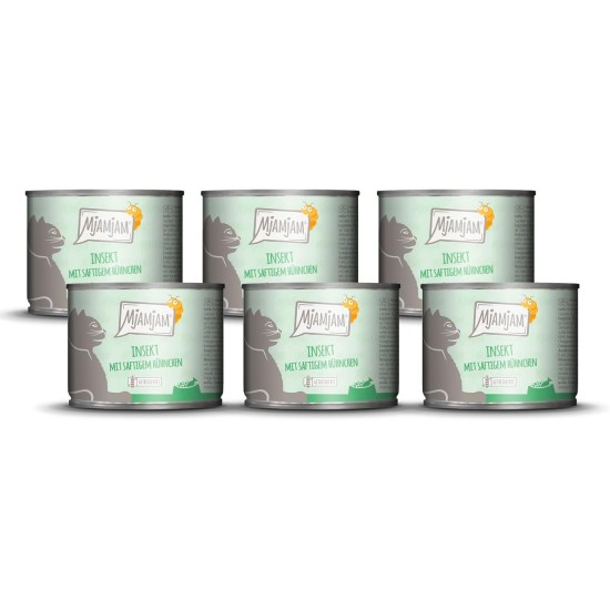 MjAMjAM Premium Wet Food for Cats, Juicy Chicken with Delicious Carrots, Pack of 6 (6 x 400 g), Grain-Free with Extra Meat MjAMjAM Premium Wet Food for Cats, Juicy Chicken with Delicious Carrots, Pack of 6 (6 x 400 g), Grain-Free with Extra Meat