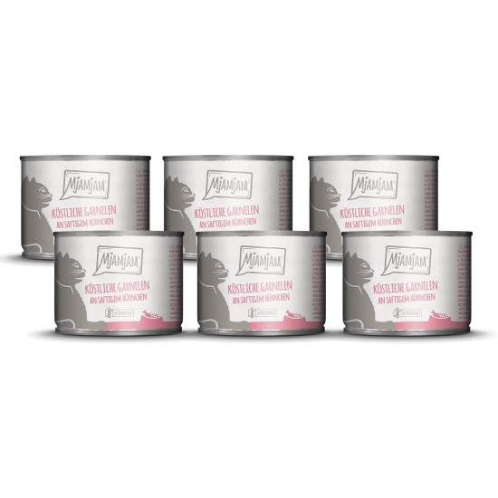 MjAMjAM Premium Wet Food for Cats, Juicy Chicken with Delicious Carrots, Pack of 6 (6 x 400 g), Grain-Free with Extra Meat MjAMjAM Premium Wet Food for Cats, Juicy Chicken with Delicious Carrots, Pack of 6 (6 x 400 g), Grain-Free with Extra Meat