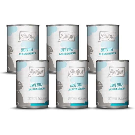 MjAMjAM Premium Wet Food for Cats, Juicy Chicken with Delicious Carrots, Pack of 6 (6 x 400 g), Grain-Free with Extra Meat MjAMjAM Premium Wet Food for Cats, Juicy Chicken with Delicious Carrots, Pack of 6 (6 x 400 g), Grain-Free with Extra Meat