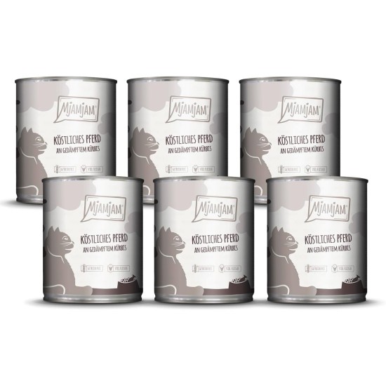 MjAMjAM Premium Wet Food for Cats, Juicy Chicken with Delicious Carrots, Pack of 6 (6 x 400 g), Grain-Free with Extra Meat MjAMjAM Premium Wet Food for Cats, Juicy Chicken with Delicious Carrots, Pack of 6 (6 x 400 g), Grain-Free with Extra Meat