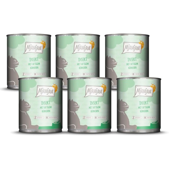 MjAMjAM Premium Wet Food for Cats, Juicy Chicken with Delicious Carrots, Pack of 6 (6 x 400 g), Grain-Free with Extra Meat MjAMjAM Premium Wet Food for Cats, Juicy Chicken with Delicious Carrots, Pack of 6 (6 x 400 g), Grain-Free with Extra Meat