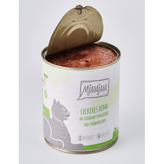 MjAMjAM Premium Wet Food for Cats, Juicy Chicken with Delicious Carrots, Pack of 6 (6 x 400 g), Grain-Free with Extra Meat MjAMjAM Premium Wet Food for Cats, Juicy Chicken with Delicious Carrots, Pack of 6 (6 x 400 g), Grain-Free with Extra Meat