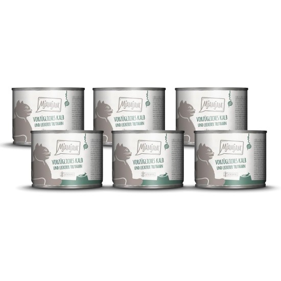MjAMjAM Premium Wet Food for Cats, Juicy Chicken with Delicious Carrots, Pack of 6 (6 x 400 g), Grain-Free with Extra Meat MjAMjAM Premium Wet Food for Cats, Juicy Chicken with Delicious Carrots, Pack of 6 (6 x 400 g), Grain-Free with Extra Meat