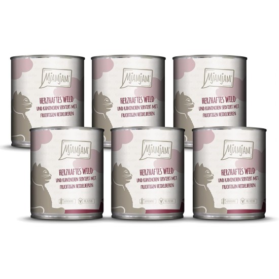 MjAMjAM Premium Wet Food for Cats, Juicy Chicken with Delicious Carrots, Pack of 6 (6 x 400 g), Grain-Free with Extra Meat MjAMjAM Premium Wet Food for Cats, Juicy Chicken with Delicious Carrots, Pack of 6 (6 x 400 g), Grain-Free with Extra Meat