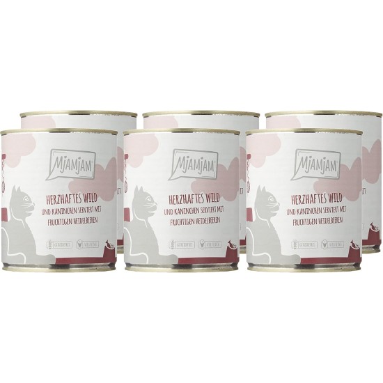 MjAMjAM Premium Wet Food for Cats, Juicy Chicken with Delicious Carrots, Pack of 6 (6 x 400 g), Grain-Free with Extra Meat MjAMjAM Premium Wet Food for Cats, Juicy Chicken with Delicious Carrots, Pack of 6 (6 x 400 g), Grain-Free with Extra Meat
